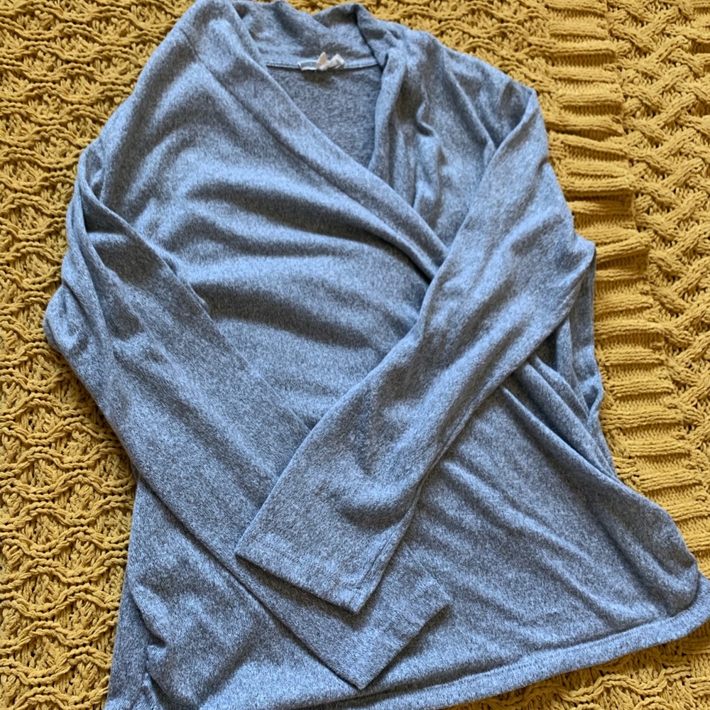 Pleione gray wrapped sweater